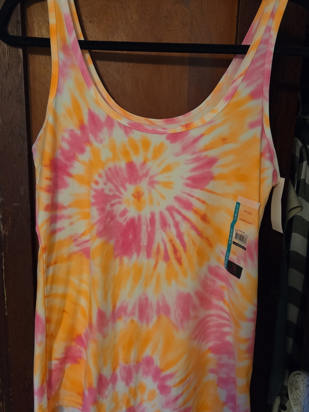 NOBO Women’s Tie-Dye Scoop Neck Tank Top - Pink & Yellow